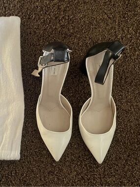 Marc Jacobs Black White Patent Leather Block Heels EU 39